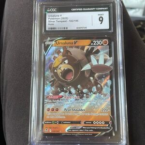 Authentic graded Pokémon graded 9 ursaluna V silver tempest